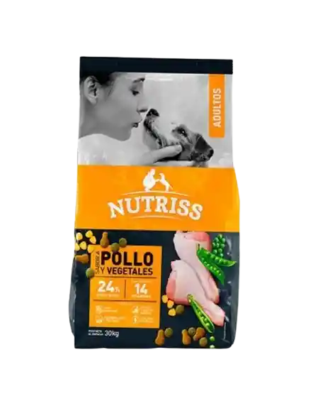 Nutriss Alimento Para Perro Adultos Pollo Y Vegetales 30 Kg