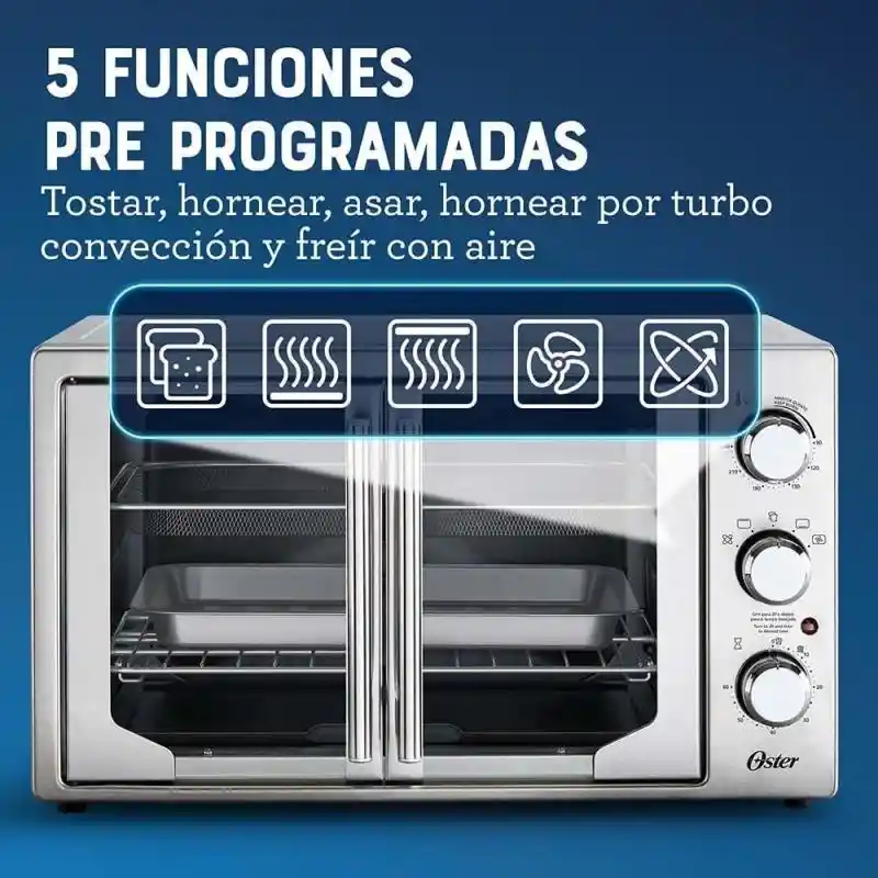 Horno Freidora Oster Tssttvfdmafns Plateado 42l