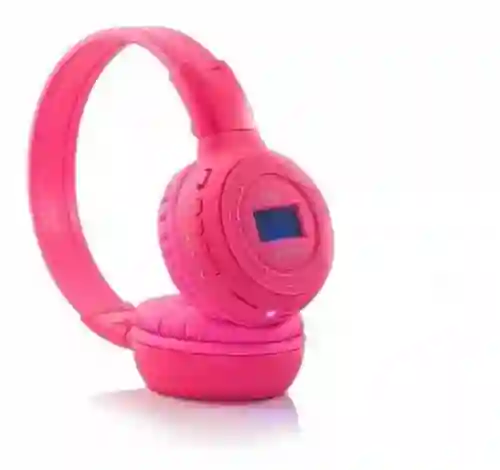 Diadema/auriculares Bluetooth N-65bt Pantalla Led, Usb, Sd Fm, Color Rosado