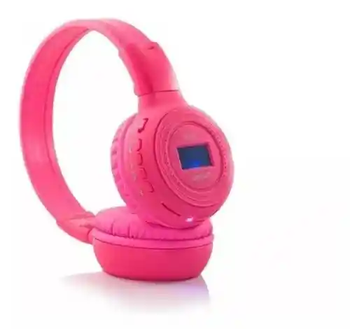 Diadema/auriculares Bluetooth N-65bt Pantalla Led, Usb, Sd Fm, Color Rosado