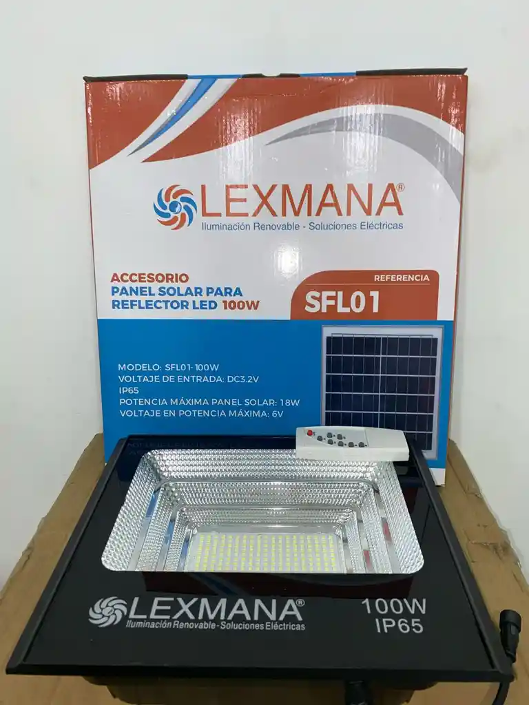 Reflector Led 100 W Con Panel Solar