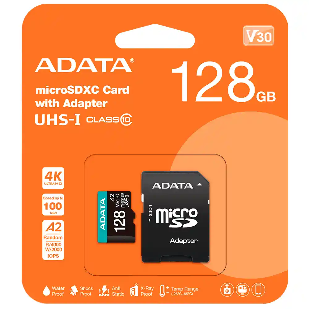 Memoria Micro Sd Adata 128gb Premier Pro Microsdxc/sdhc Uhs-i U3 Class10 (a2 V30)