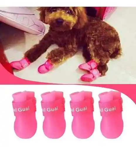 Zapatos Para La Lluvia Para Perros Talla S Color Rosado