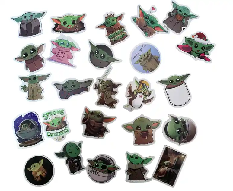 Pegatinas Stickers Calcomanias Calcas Adhesivos Coleccion Yoda X25 Und