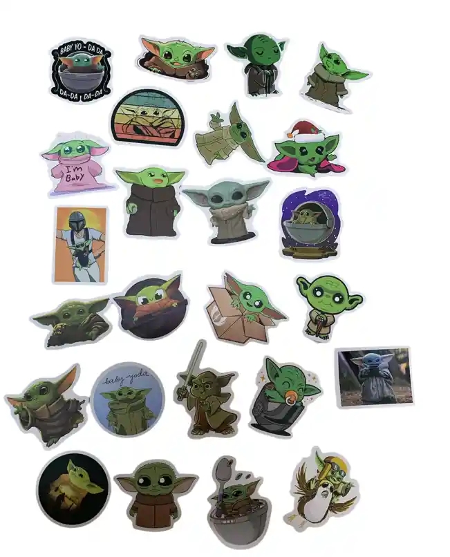 Pegatinas Stickers Calcomanias Calcas Adhesivos Coleccion Yoda X25 Und