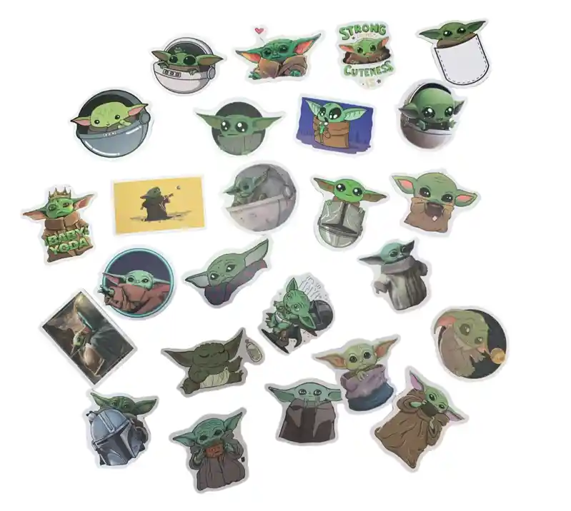 Pegatinas Stickers Calcomanias Calcas Adhesivos Coleccion Yoda X25 Und