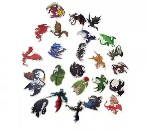 Pegatinas Stickers Calcomanias Calcas Adhesivos Coleccion Dragones X25 Und