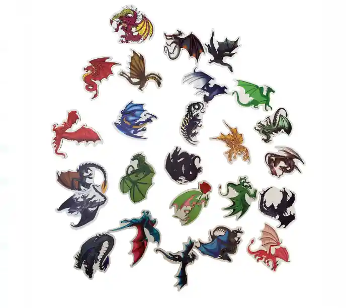 Pegatinas Stickers Calcomanias Calcas Adhesivos Coleccion Dragones X25 Und