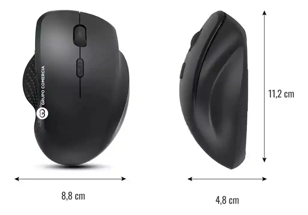 Mouse Ergonómico 6 Botones Recargable Inalámbrico