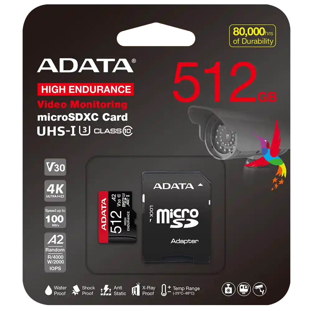 Memoria Micro Sd Adata 512gb Microsdxc/sdhc Uhs-i High Endurance (a2 V30)
