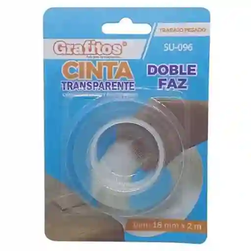 Cinta Doble Faz Transparente 18 Mm X 2 Metros