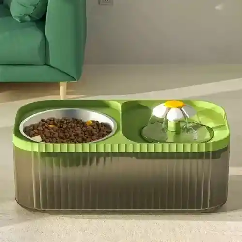 Fuente De Agua Para Gatos Con Comedero
