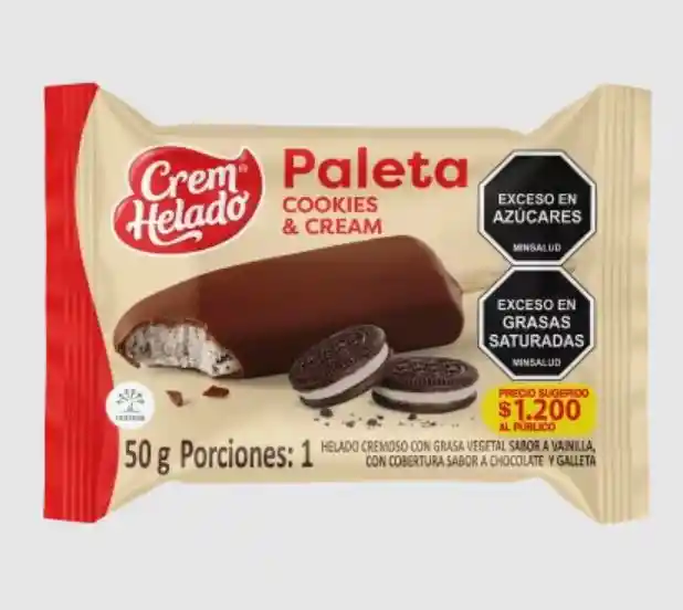 Paleta Crem Helado Cookies And Cream