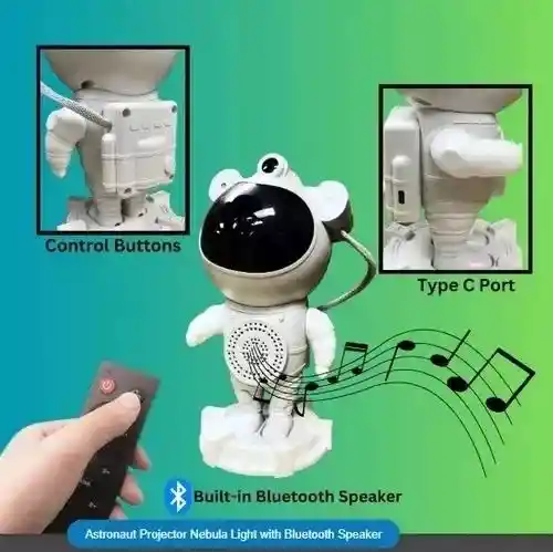 Proyector De Galaxias Astronauta Niños Musical Bluetooth Led