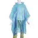 3 Capa Poncho Impermeable De Plástico Para Lluvia Calibre 1.4 - Azul