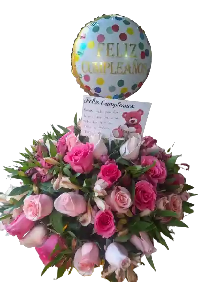 Arreglo De Astromelia Y Rosas