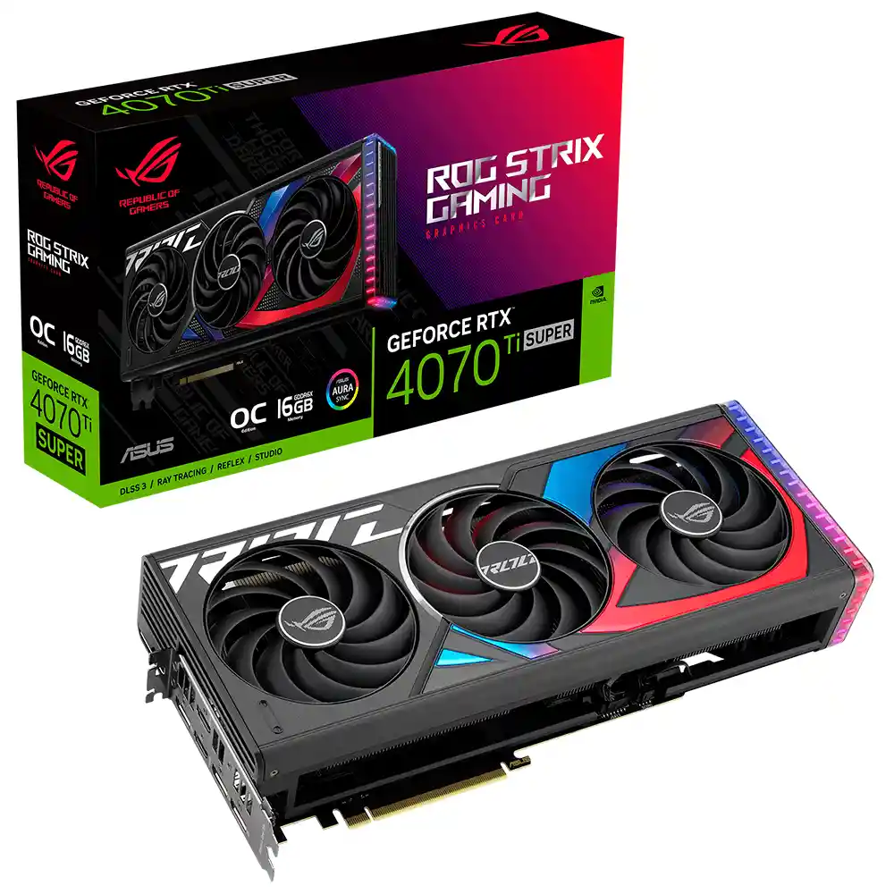 Tarjeta De Vídeo Asus Rog Strix Geforce Rtx 4070 Ti Super Oc Gddr6x 16gb