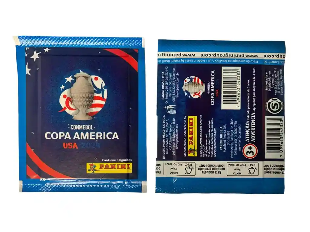 25 Sobres De Laminas Copa América Usa 2024 Panini