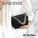 Sling Bag Bolsa Brillante Con Cadena Negro