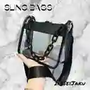 Sling Bag Transparente Con Cadena