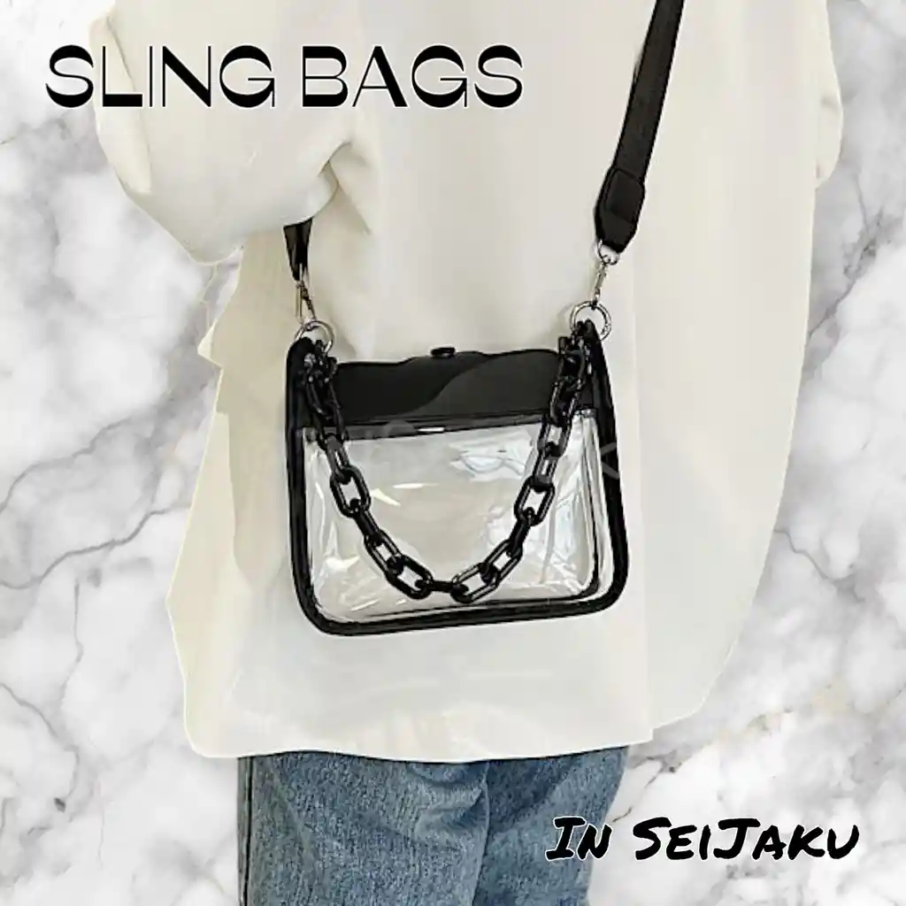 Sling Bag Transparente Con Cadena