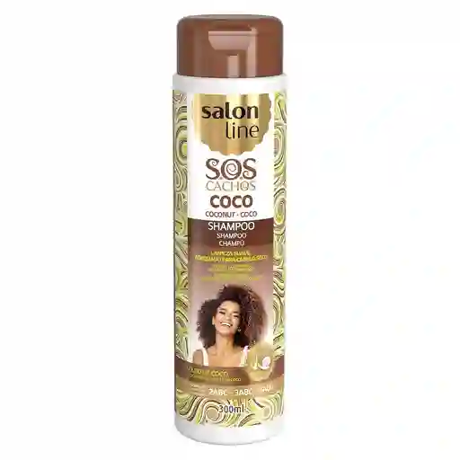 Salon Line S.o.s. Cachos Shampoo Coco - Óleo De Coco - Aceite De Coco Limpieza Suave 300 Ml