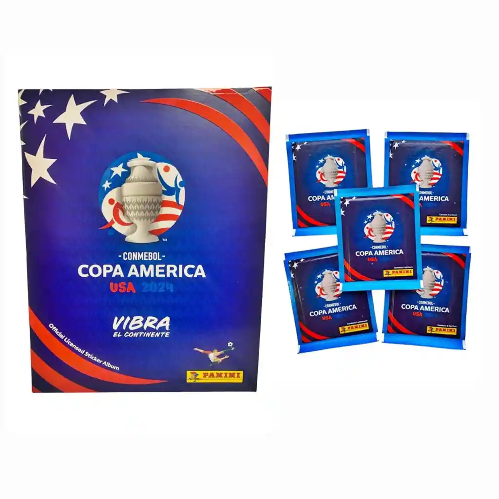 Álbum Pasta Blanda + 5 Sobres De Laminas Copa America 2024 Panini