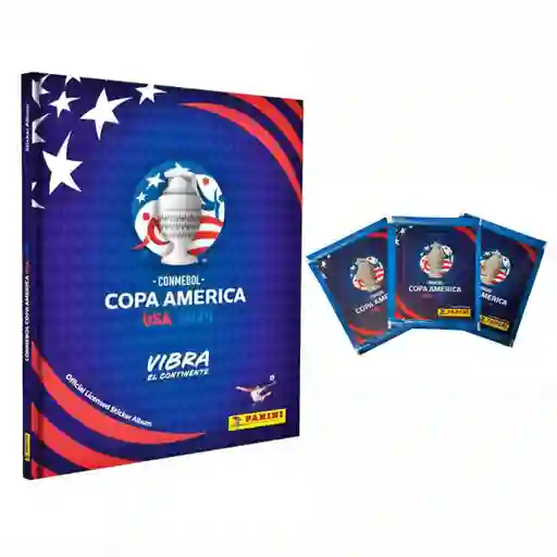 Álbum Pasta Dura + 3 Sobres De Laminas Copa America Usa 2024 Panini