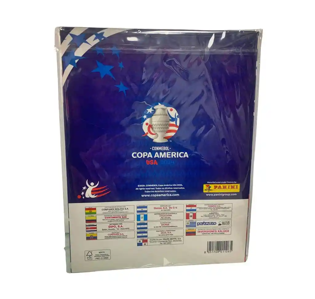 Álbum Pasta Dura + 5 Sobres De Laminas Copa America Usa 2024 Panini