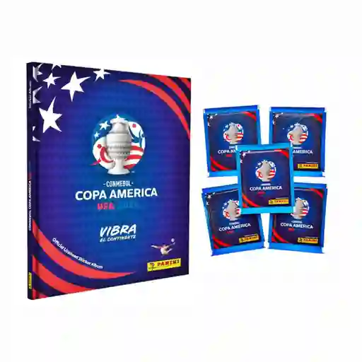 Álbum Pasta Dura + 5 Sobres De Laminas Copa America Usa 2024 Panini