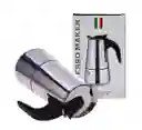 Cafetera Espresso Maker 6 Tazas Manual Acero Italiana