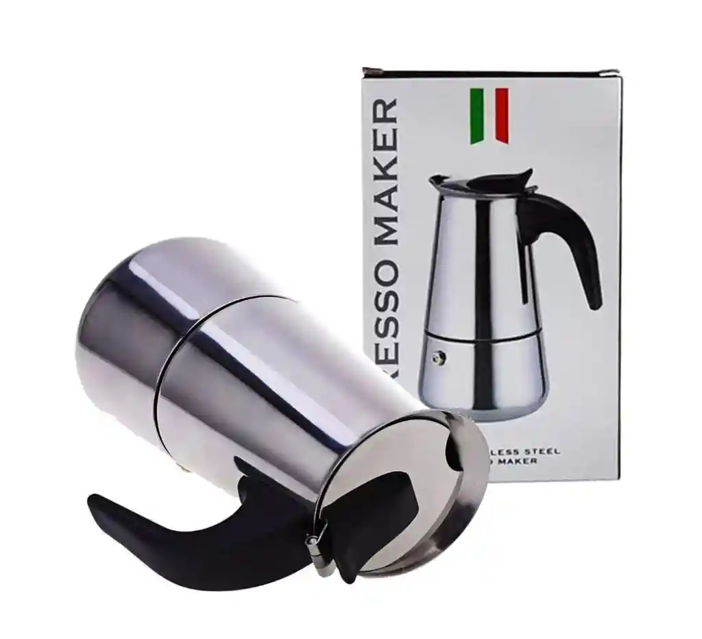 Cafetera Espresso Maker 6 Tazas Manual Acero Italiana