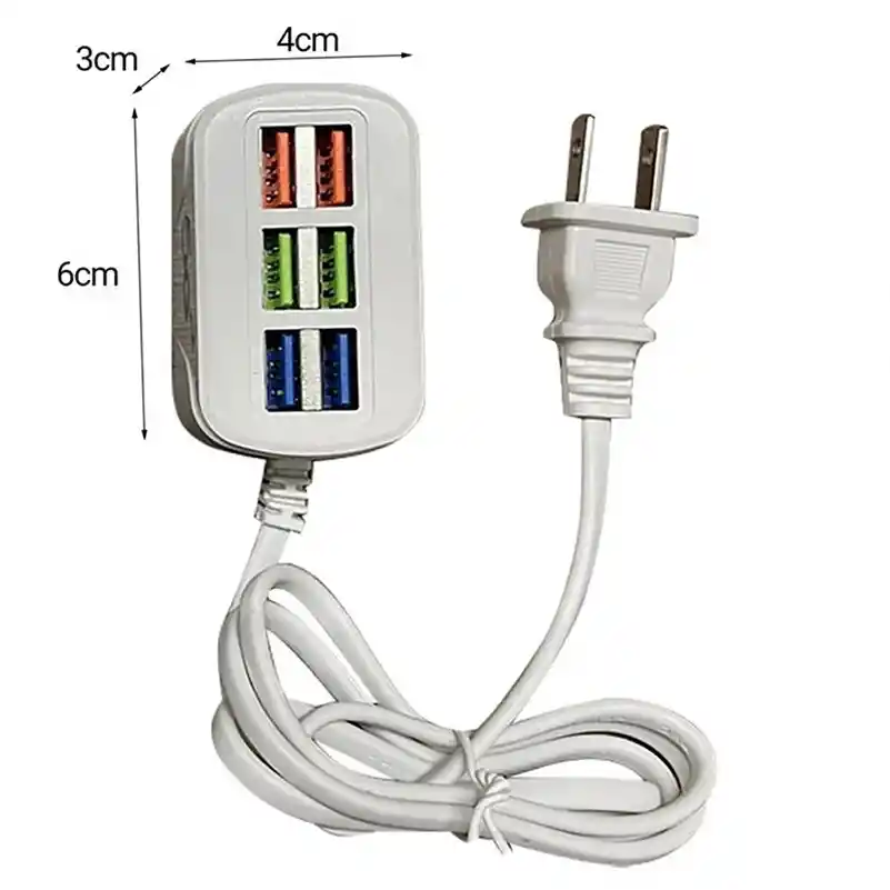 Estacion De Carga Usb Multifuncional De 6 Puertos 3.1a
