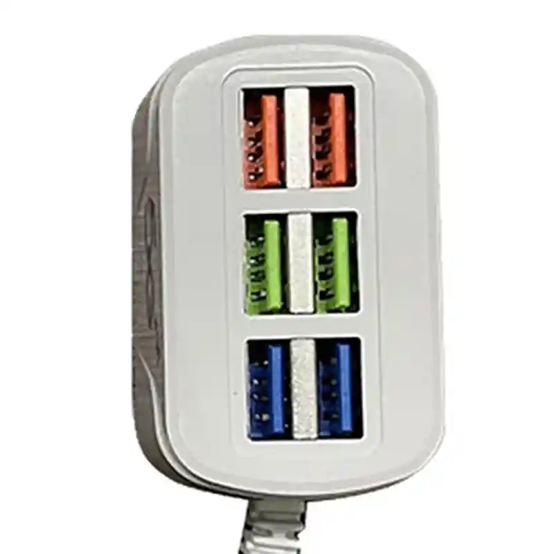 Estacion De Carga Usb Multifuncional De 6 Puertos 3.1a