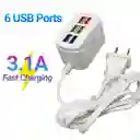 Estacion De Carga Usb Multifuncional De 6 Puertos 3.1a