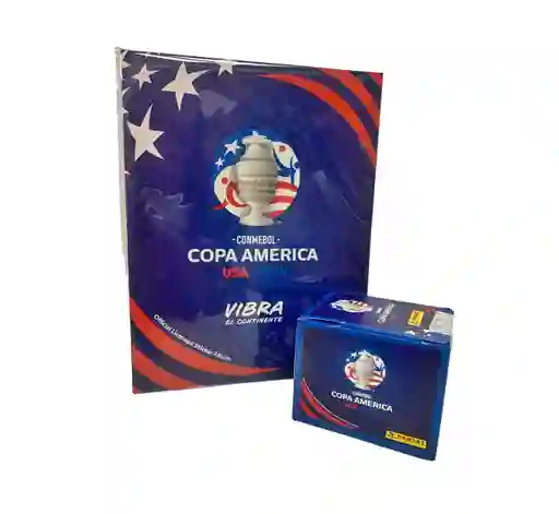 Álbum Pasta Blanda + Caja X50 Sobres De Laminas Copa América Usa 2024