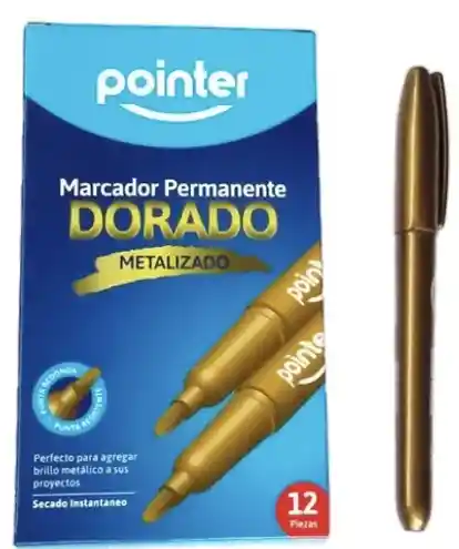 Marcador Dorado Pointer Art