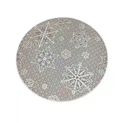 Individual 38cm Snowflake Plateado