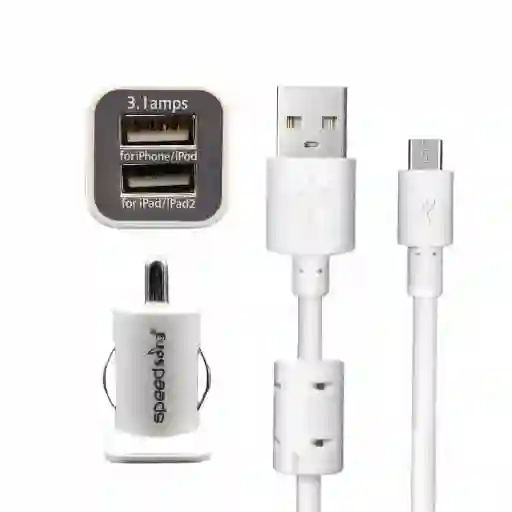 Cargador Usb De Carro 12v/24v Sg-23c V8 Speed