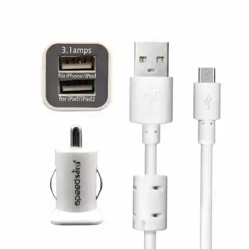 Cargador Usb De Carro 12v/24v Sg-23c V8 Speed