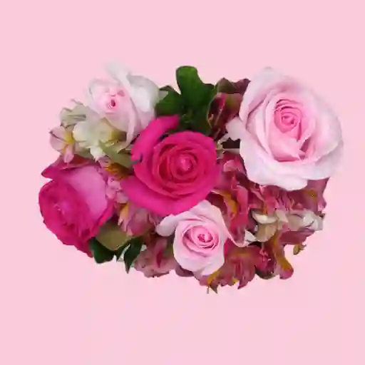 Bouquet Mini De Rosas Fucsia