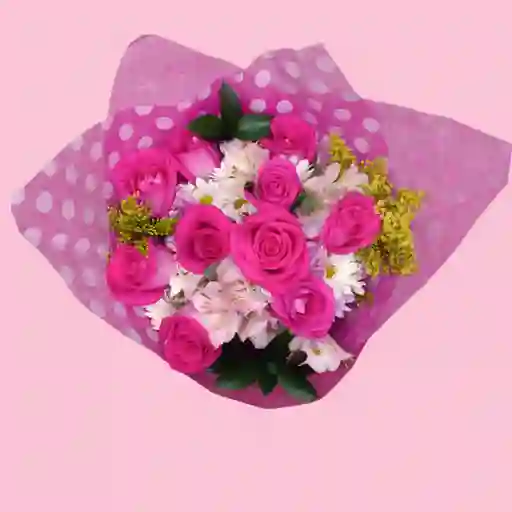 Bouquet De Rosas Fucsia