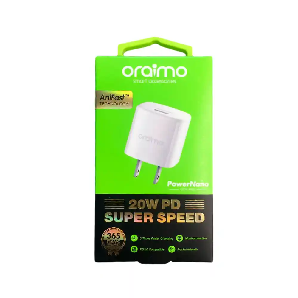 Adaptador Súper Carga Rápida 20w Tipo-c Oraimo