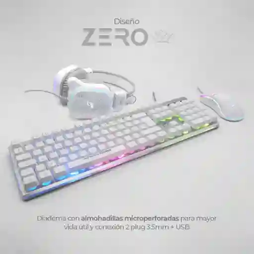 Combo Gamer Teclado + Mouse + Diadema Pro Zero Original Ctmgjr-016