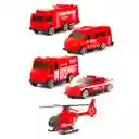 Carro Helicoptero Camion Coleccionable Bombero Niños X 5 Pcs