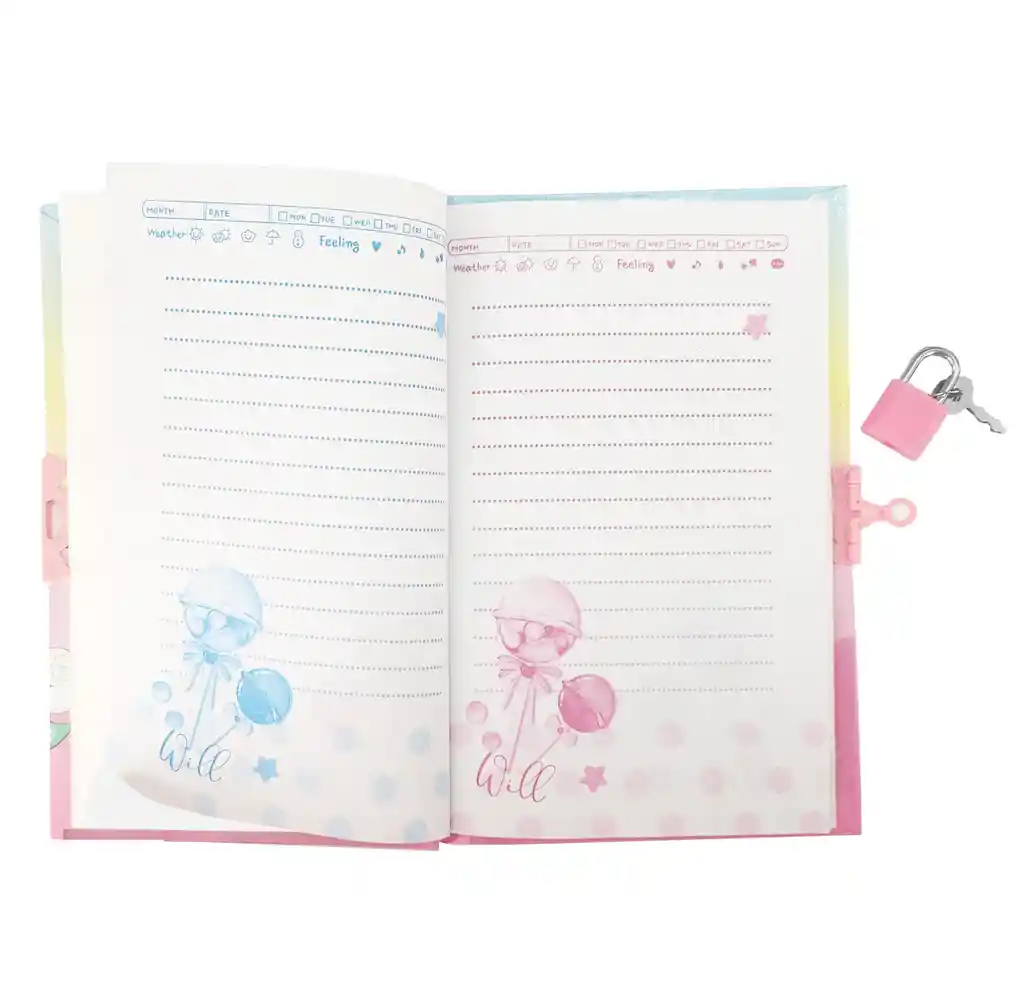 Agenda Libreta Diario Unicornio Pony Niñas + Candado Llaves