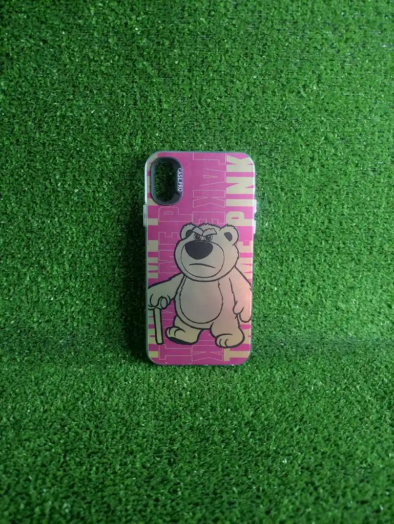 Iphone Xs | Case Rigido | Case Pro | Carcasa Protectora | Full Proteccion | Pink Oso