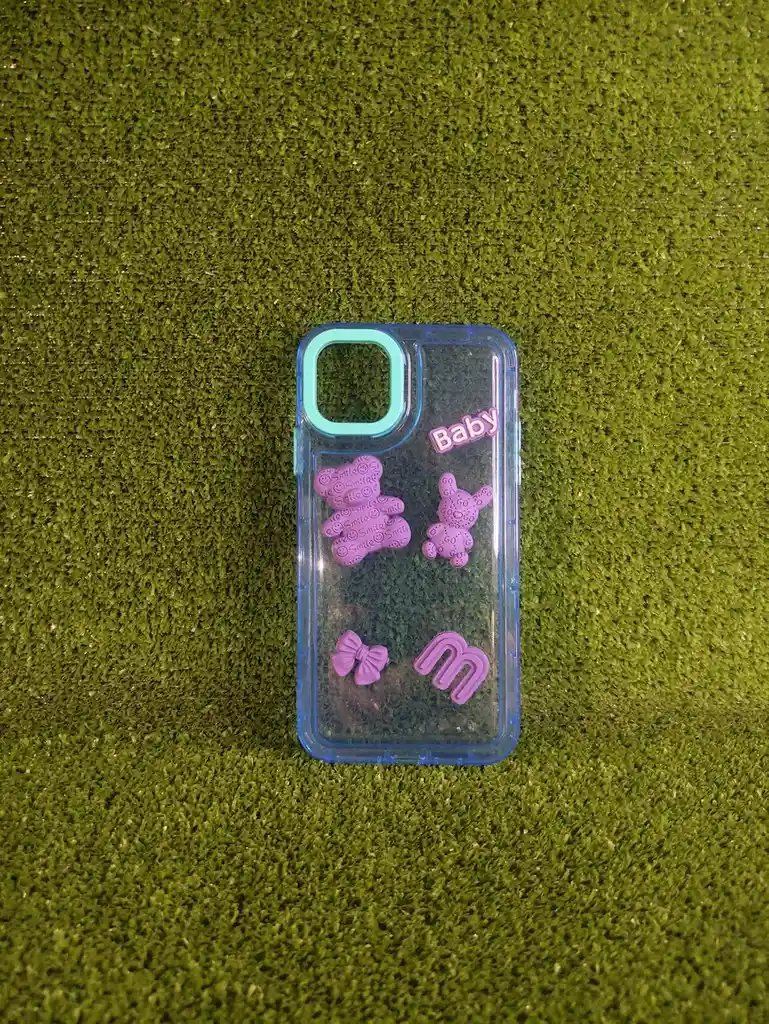 Iphone 11 Pro Max | Case Rigido | Forro Fashion |carcasa Protectora | Full Proteccion | Osito Morado 3d