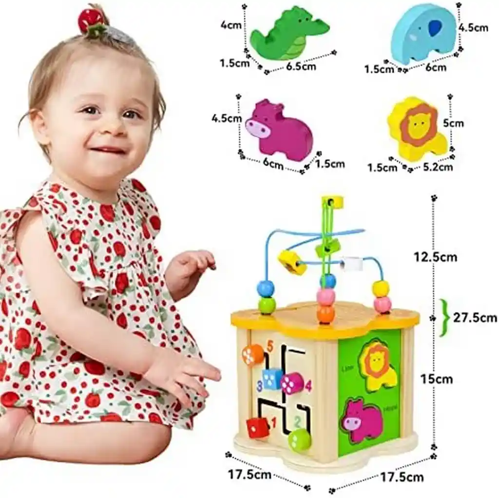 Cubo Para Bebes Madera Didactico Multifuncional Montessori