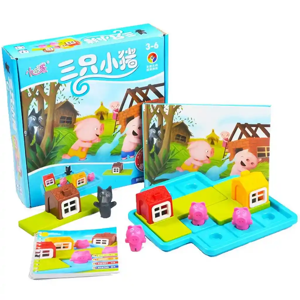 Rompecabezas Puzzle Cerdito Y Lobo + Libro Interactivo